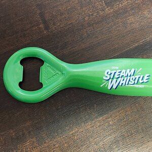 STEAM WHISTLE Metal Bottle Opener Green